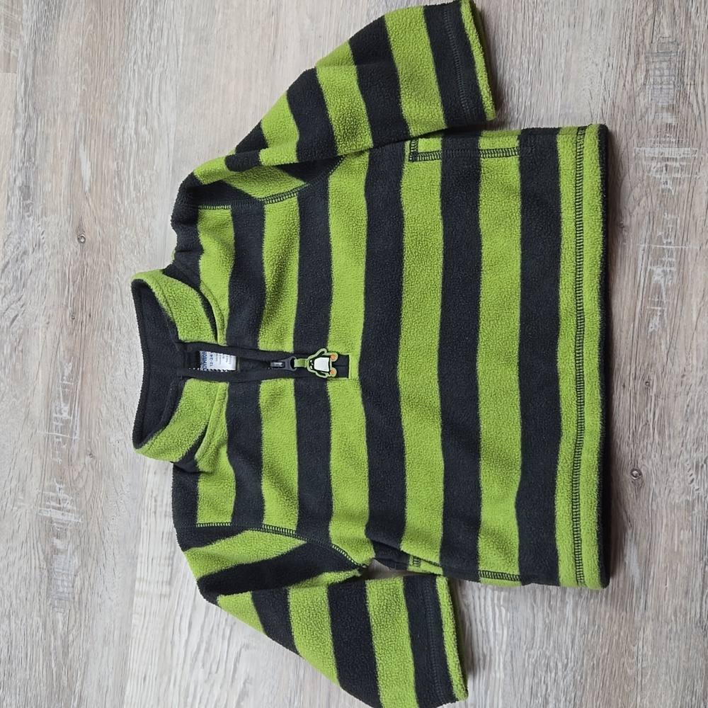 Gymboree boys 12-24m fleece pullover quarter zip penguin striped winter